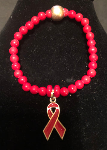 Red Awareness bracelet round
