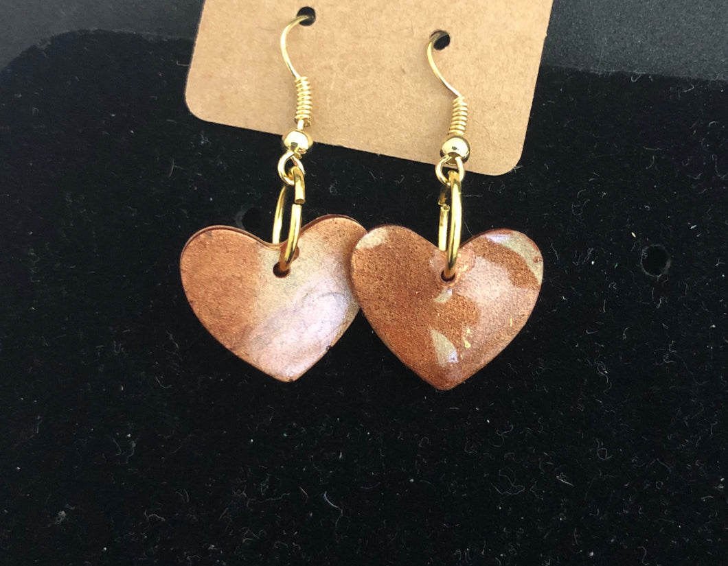 Resin Heart Dangl earrings