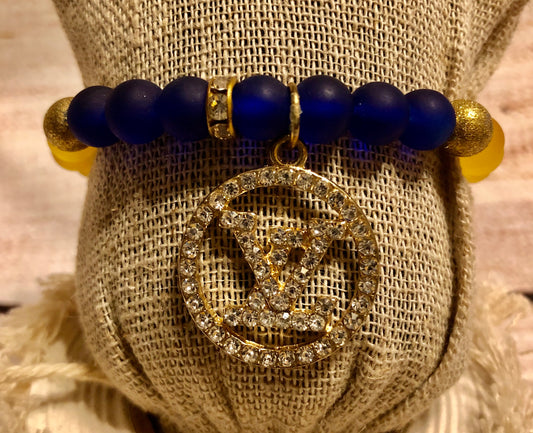 LV Blue & Orange Beaded Bracelet